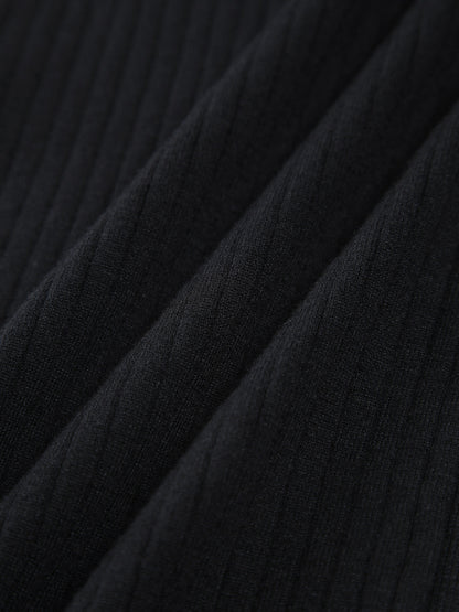 Kontrast Kesimli Midi Örgü Elbise