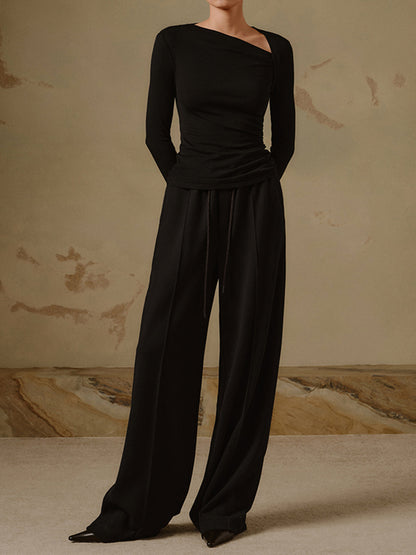 Ribana Örgü Uzun Kollu Asimetrik Gömlek