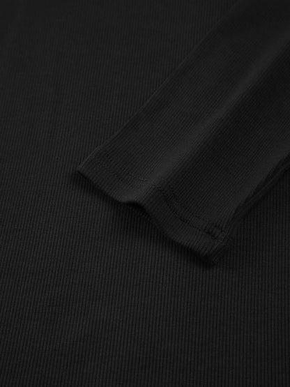 Gümüş Astarlı Kontrast Yaka Uzun Kollu Üst