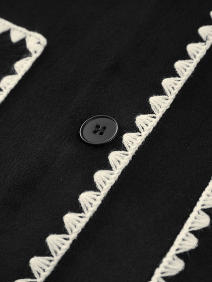 Kontrast Kesim Ceket ve Uyumlu Eşarp