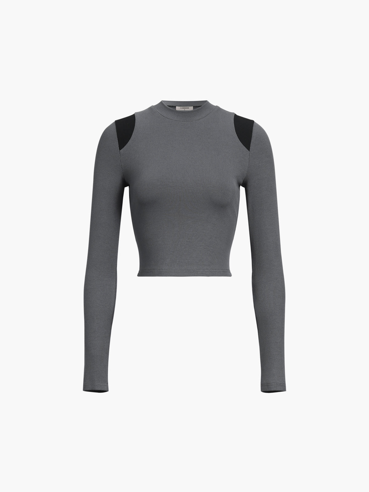 Omuz Kontrast Uzun Kollu Gömlek