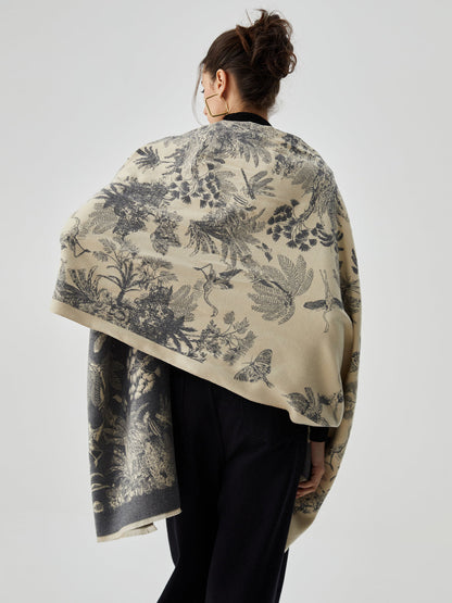 Çift Yüzlü Jakarlı Püsküllü Eşarp