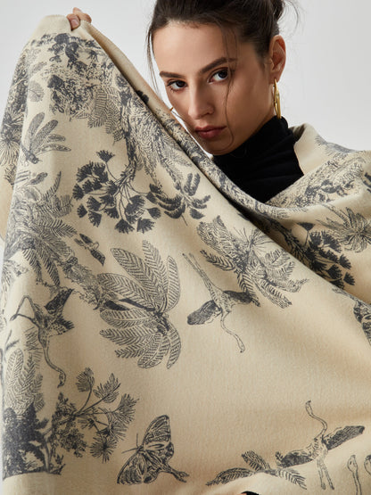 Çift Yüzlü Jakarlı Püsküllü Eşarp