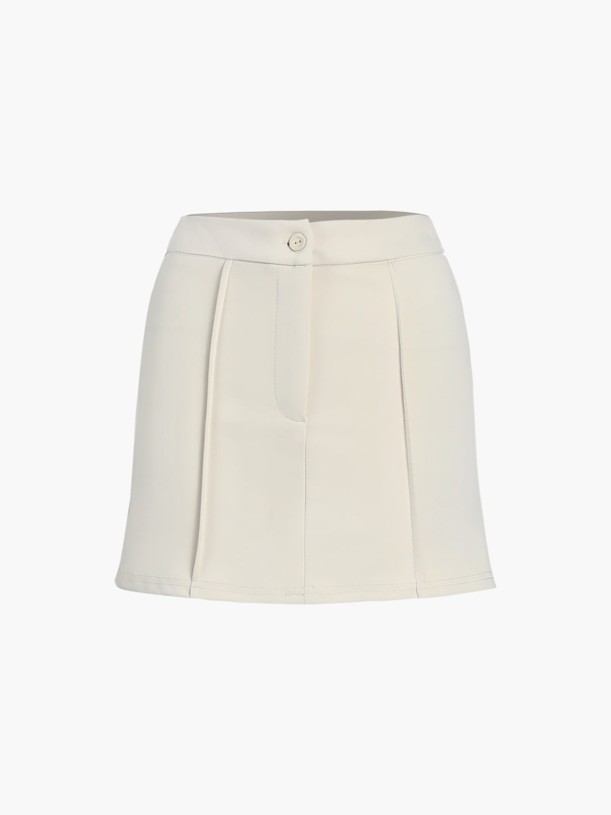 Önü Düğmeli Askılı Yaka Sırtı Açık Yelek Blazer Etek Takımı