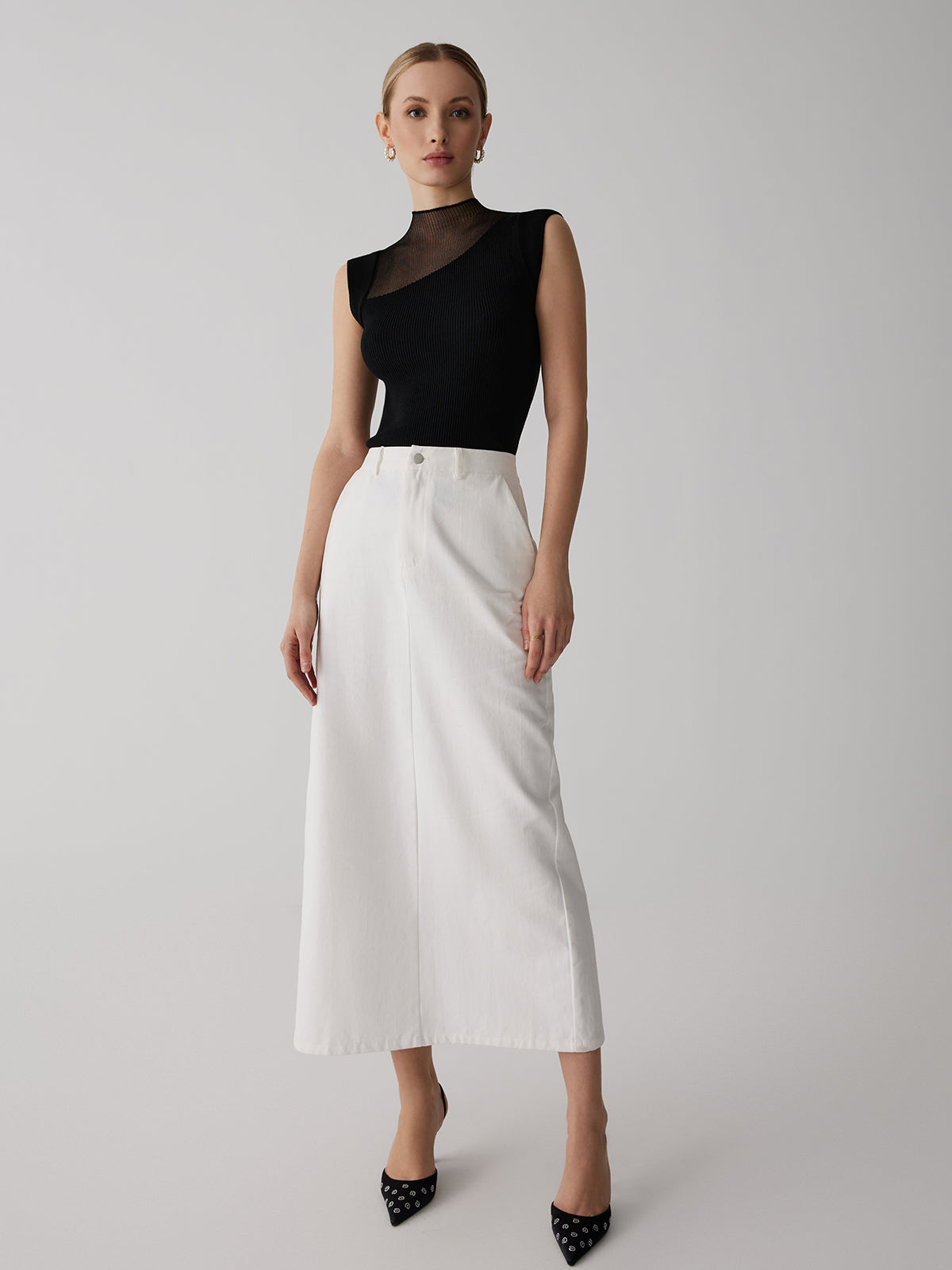 Mesh Patchwork Kolsuz Üst