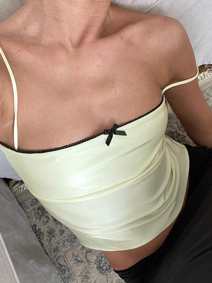 Saten Fiyonklu Dekorlu Atlet Üstü