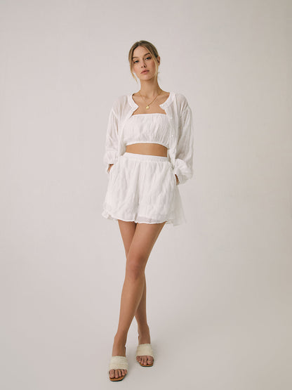 Nefes Alabilen Üç Parçalı Şort Takımı