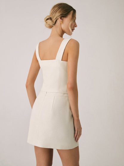 Zarif İnci Tokalı Mini Etek