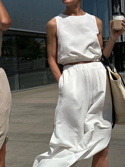 Minimalizm Solid Bölünmüş Pantolon Takımı