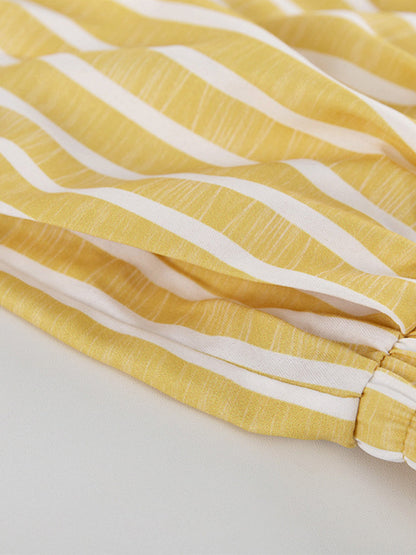 Büyük Boy Düğümlü Çizgili Pantolon Takımı