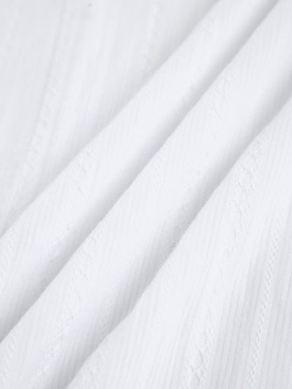 Yarı Şeffaf Saf Pamuklu Açık Sırtlı Kısa Elbise