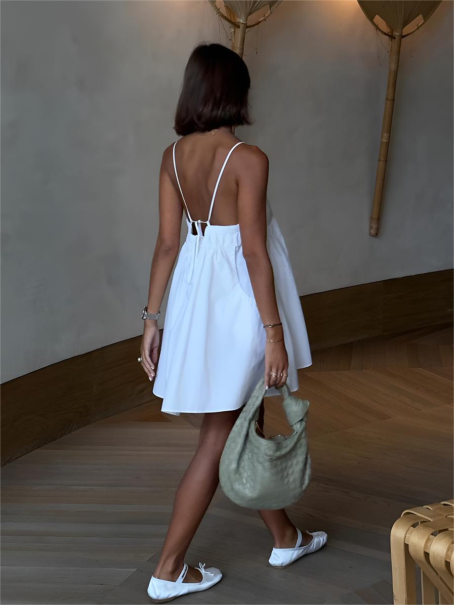 Serendipity Bağcıklı Cepli Kısa Elbise