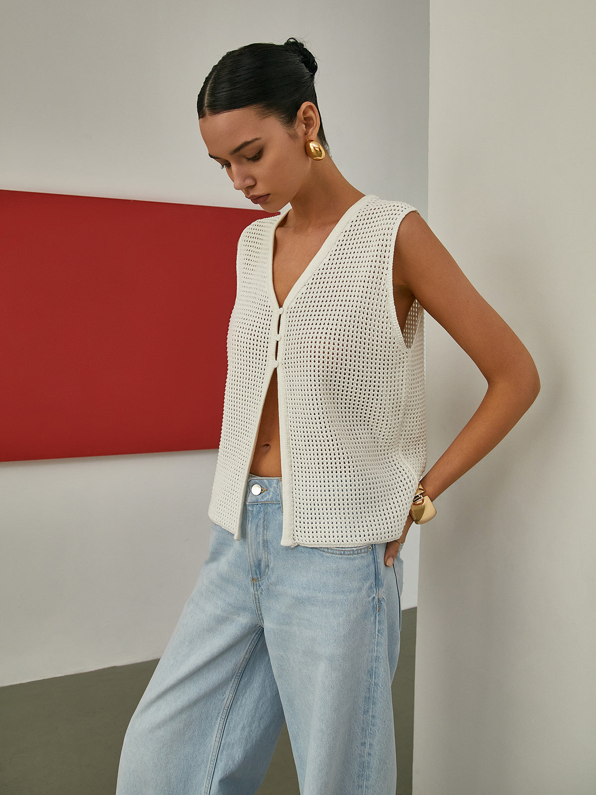 Kolsuz İçi Boş Örgü Hırka