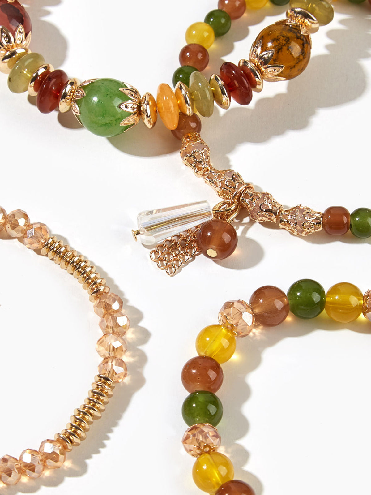 4 Parça Yapay Kristal Boncuklu Bileklik