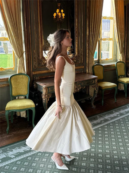 Ruffle Uzun Askılı Yaz Elbisesi