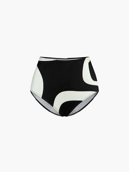 İki Tonlu Asimetrik Yaka Bikini Takımı