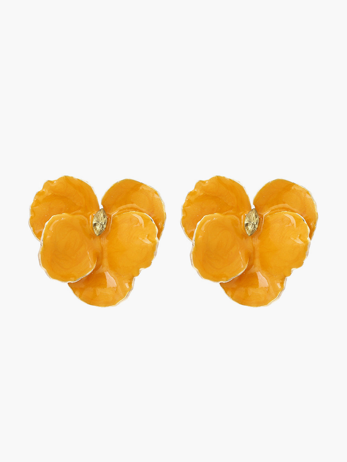 Yapay Elmas Dekor Çiçek Küpeleri