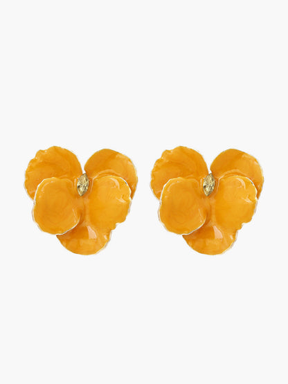 Yapay Elmas Dekor Çiçek Küpeleri