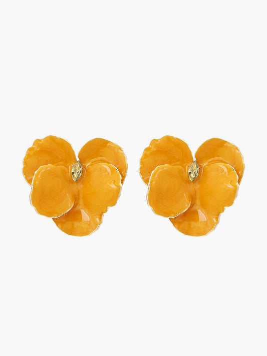 Yapay Elmas Dekor Çiçek Küpeleri