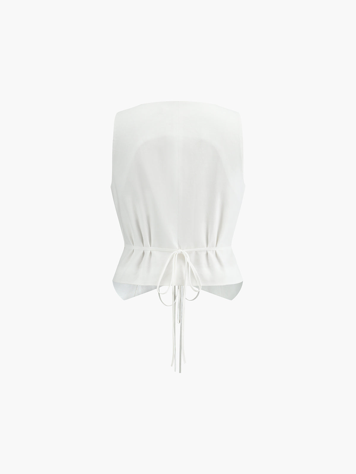 Pamuk ve Keten Bağcık Detaylı Yelek