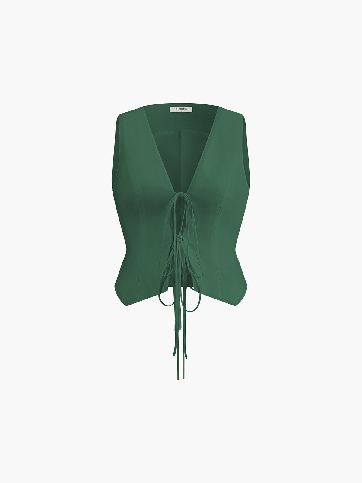 Pamuk ve Keten Bağcık Detaylı Yelek