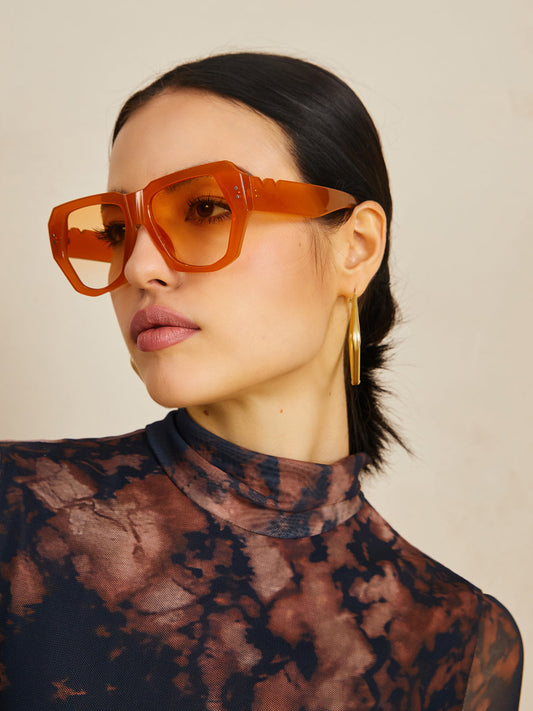 Vintage Poligon Kedi Gözü Perçinli Güneş Gözlüğü