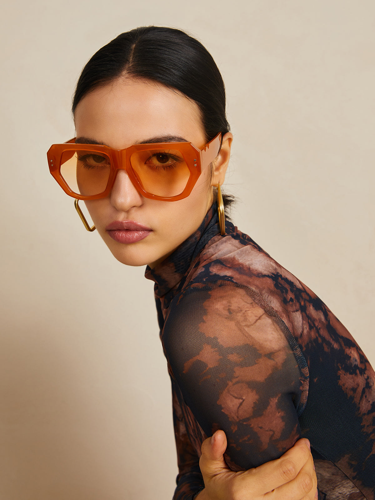 Vintage Poligon Kedi Gözü Perçinli Güneş Gözlüğü