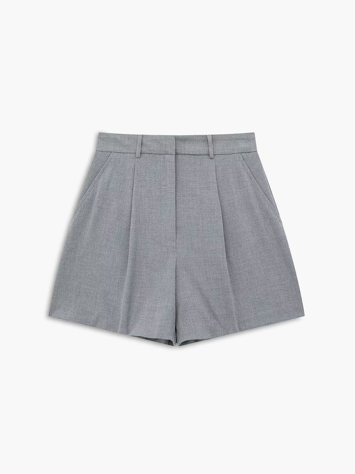 V Yakalı Dokuma Kumaş Günlük Şort Takımı