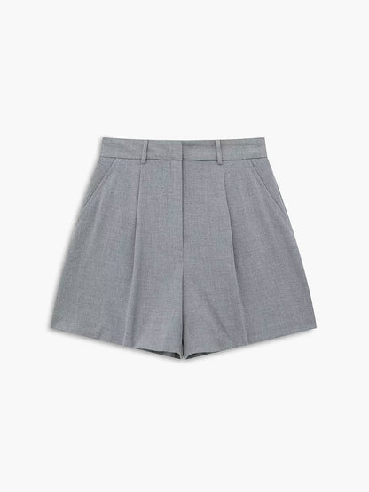 V Yakalı Dokuma Kumaş Günlük Şort Takımı