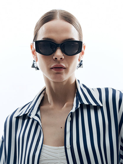 Büyük Çerçeveli Kedi Gözü Vintage Güneş Gözlüğü