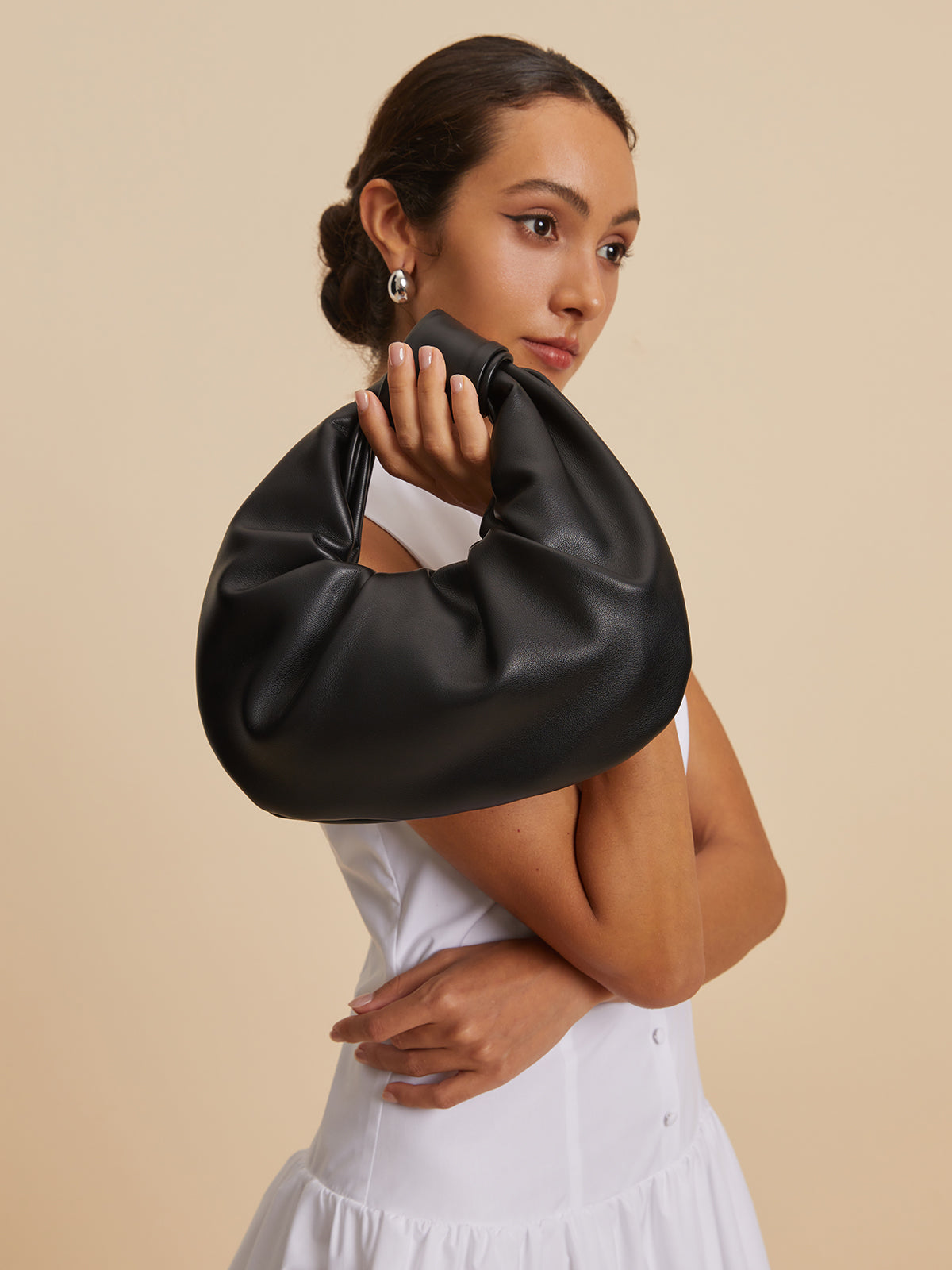 Hilal Düğümlü Büzgülü Çanta