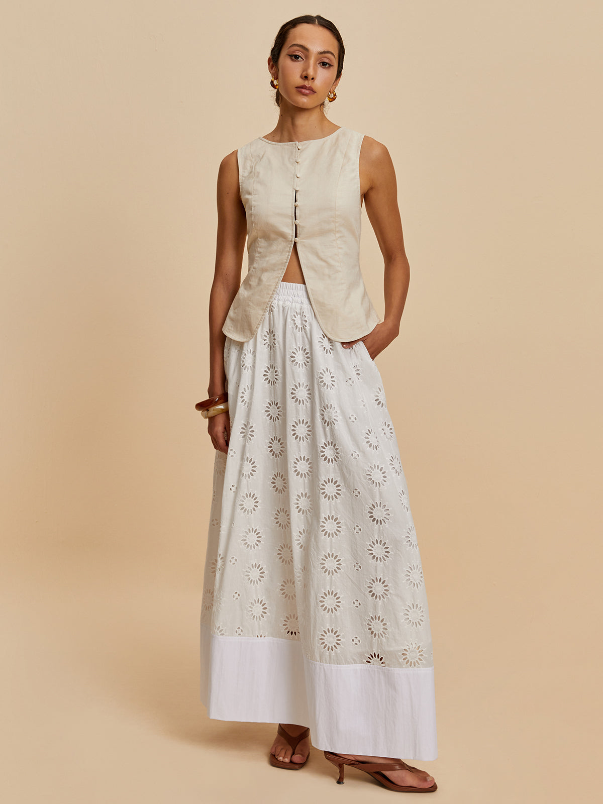 Pamuk ve Keten Günlük Yelek