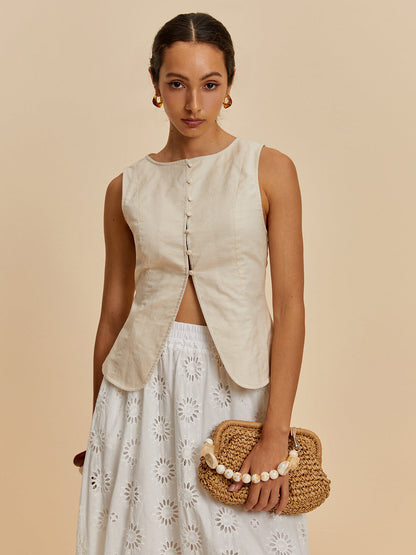 Pamuk ve Keten Günlük Yelek