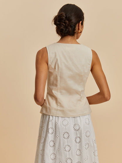 Pamuk ve Keten Günlük Yelek