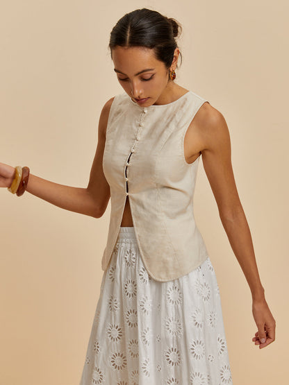 Pamuk ve Keten Günlük Yelek