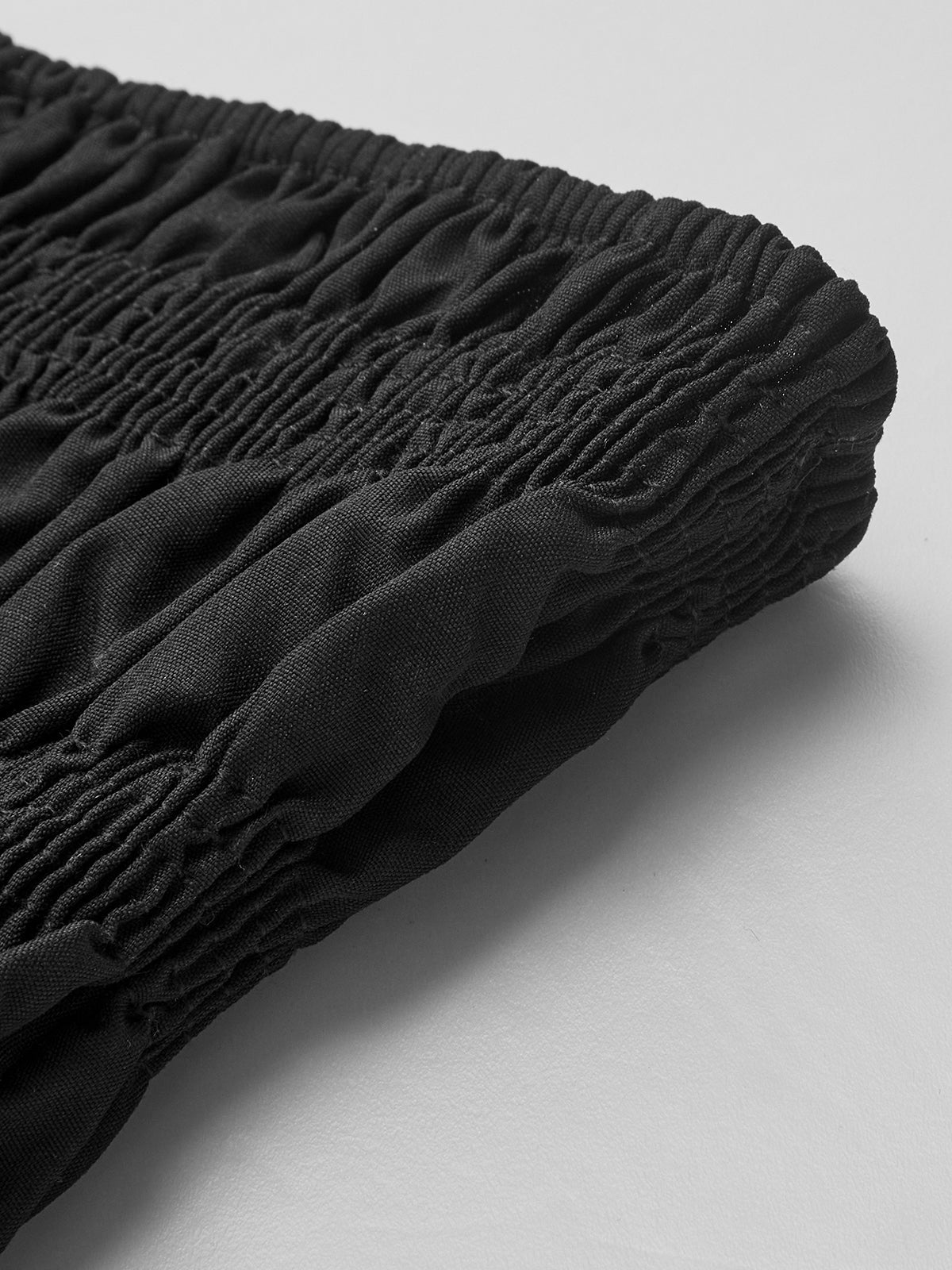 Kontrast Askısız Pileli Kısa Elbise