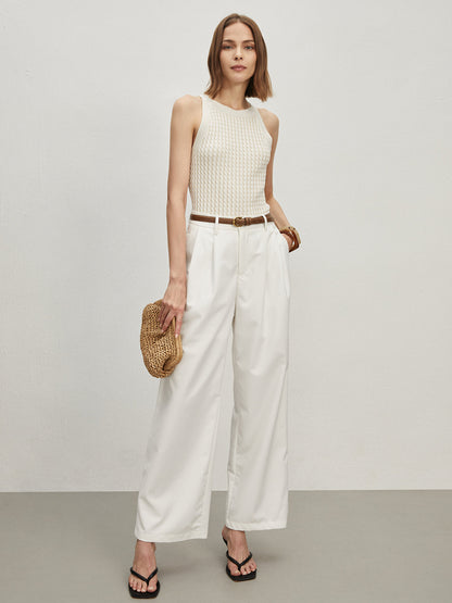 Düz Yuvarlak Yaka Kazak Yelek