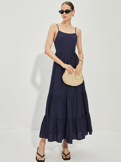 Pamuklu Sırtı Açık Atlet Elbise