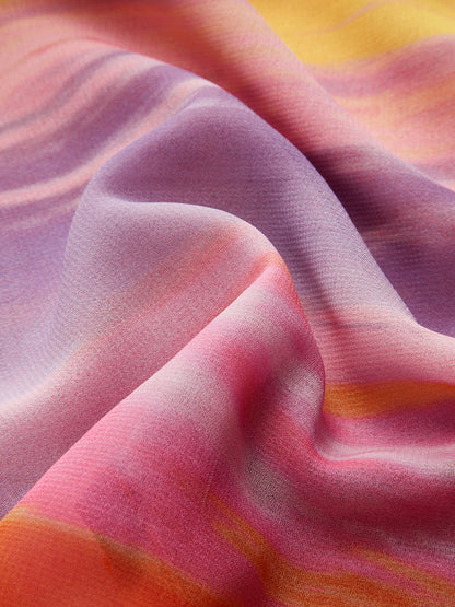 Yarı Şeffaf Askılı Sırtı Açık Tie Dye Kısa Elbise