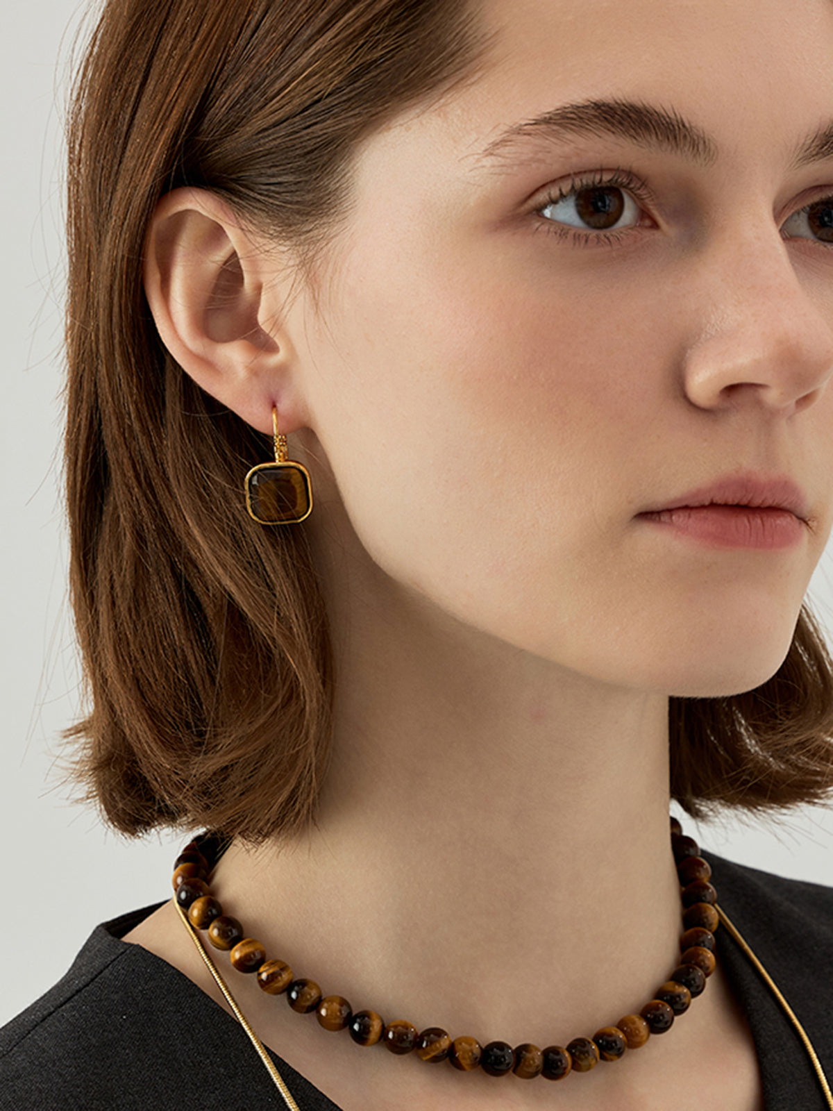 Vintage Kare Fransız Kanca Küpeler