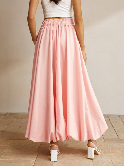 Bubble Lastikli Bel Uzun Etek