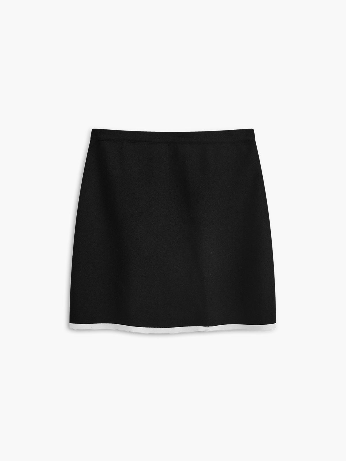 Önü Düğmeli Kontrast Bağlamalı Kolsuz Etek Takımı