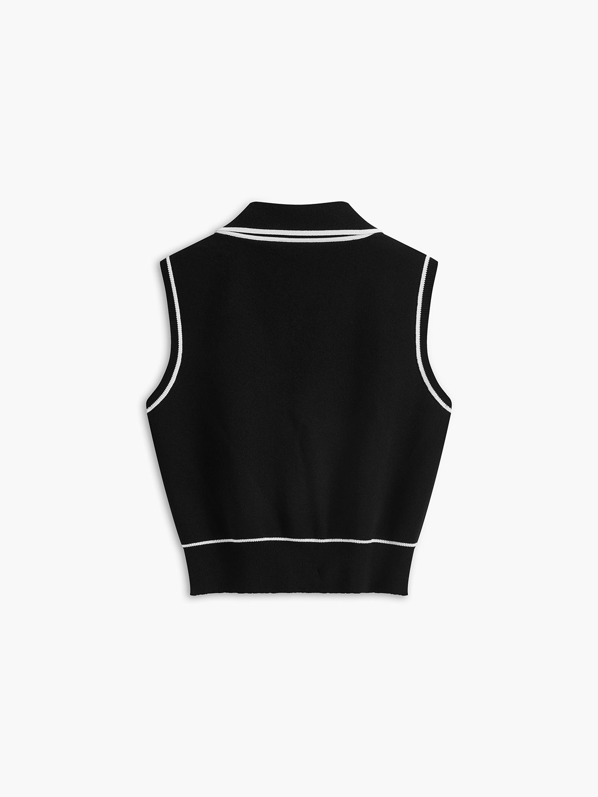 Önü Düğmeli Kontrast Bağlamalı Kolsuz Etek Takımı