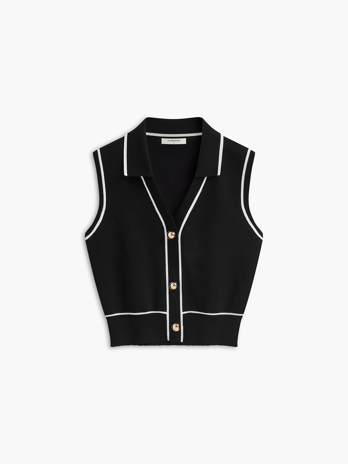 Önü Düğmeli Kontrast Bağlamalı Kolsuz Etek Takımı