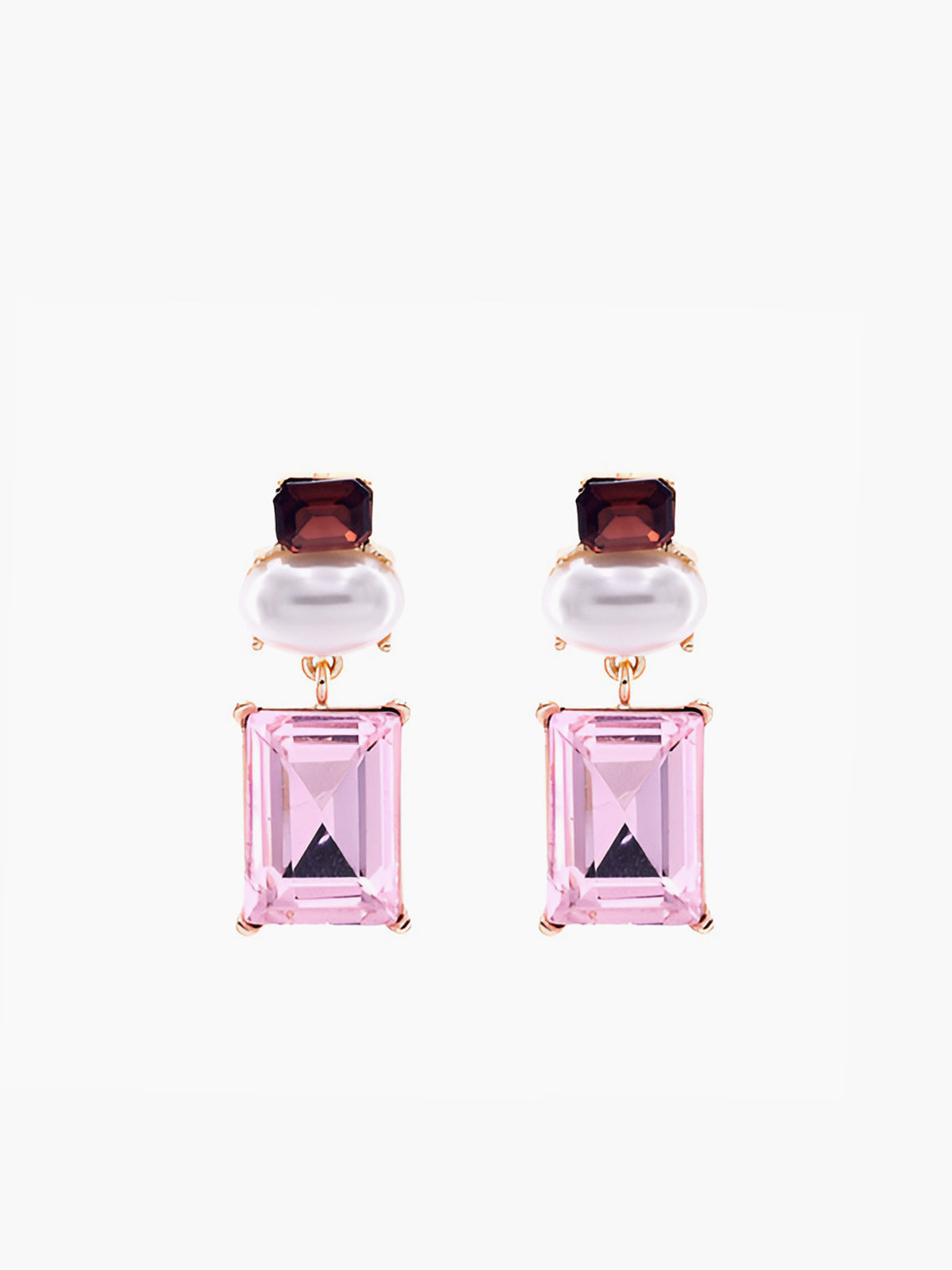 Geometrik Yapay Elmas Damla Küpeler