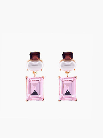 Geometrik Yapay Elmas Damla Küpeler