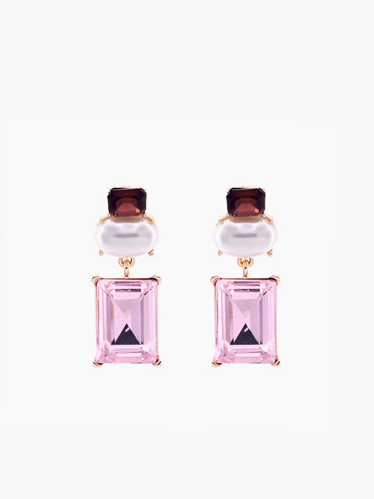 Geometrik Yapay Elmas Damla Küpeler