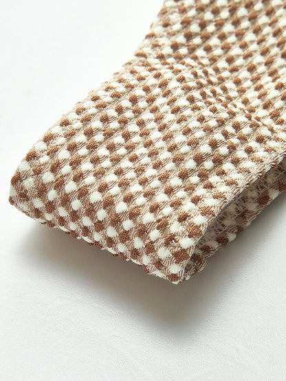 Kontrast Bağlamalı Ekose Bikini Takımı