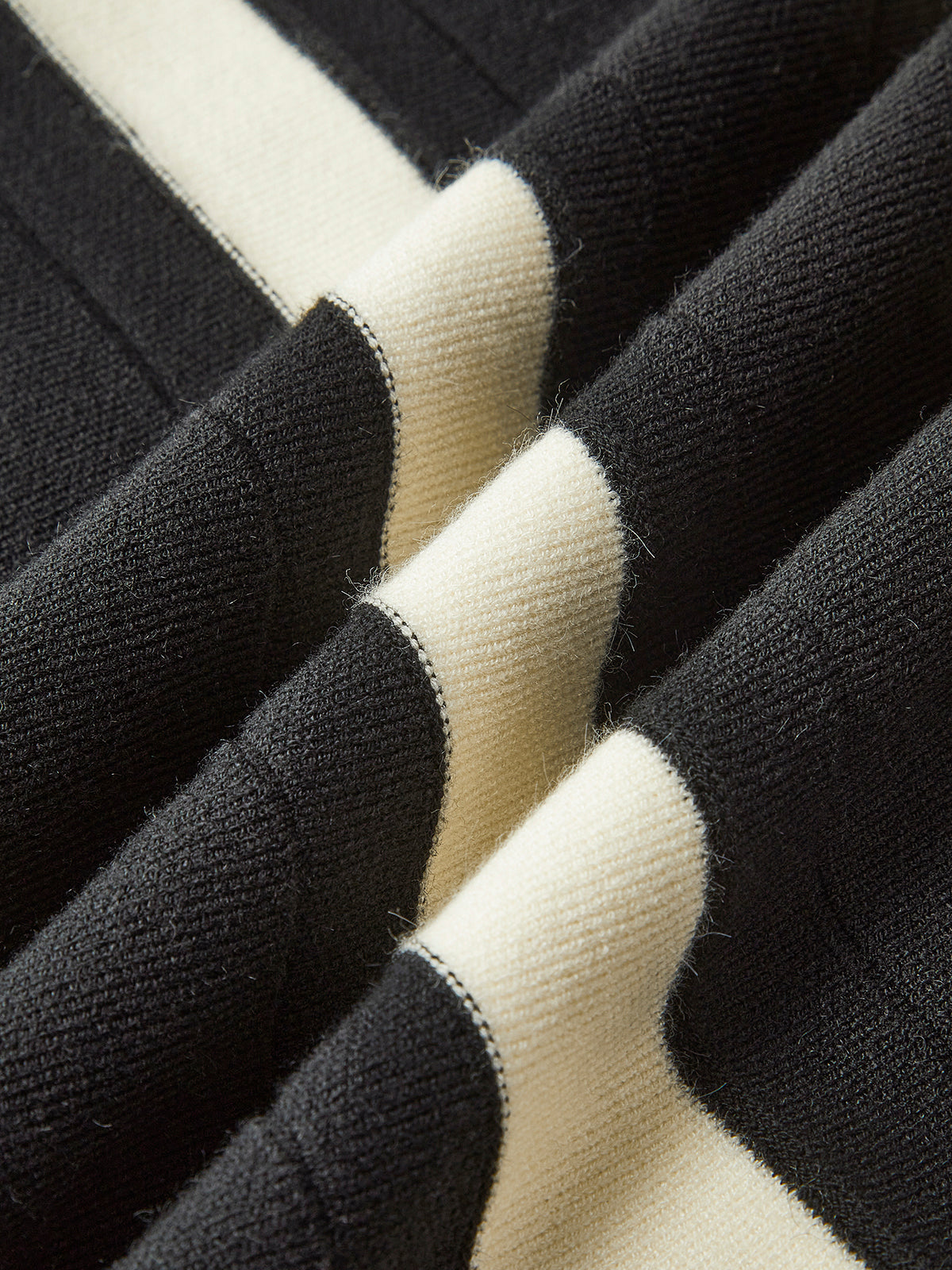 Renk Bloklu Örme Midi Etek