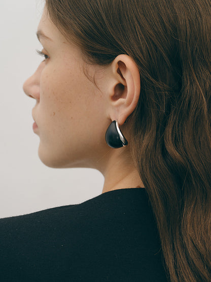 Geceyarısı Zarafeti Siyah Oniks Küpeler